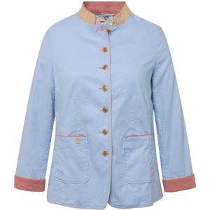 Ulla Popken Tussenjas  hemelsblauw / cognac