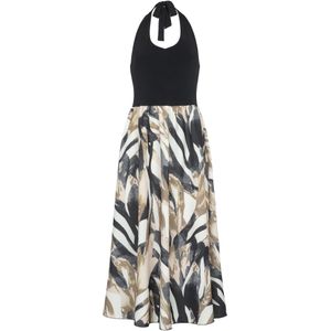 Cloud5ive Zomerjurk  crème / donkerbeige / zwart / wit