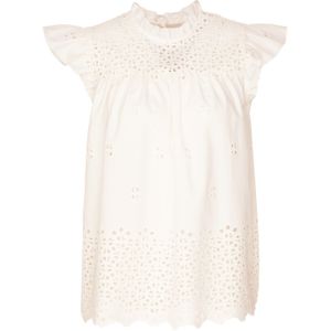 Seidensticker - Shirtblouse - Ecru - Zonder Mouw - Ruguitsnijding - Borduursel