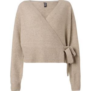 Pcmalou - Wikkel Gebreid Vest - V-hals - Lange Mouwen - Regular Fit