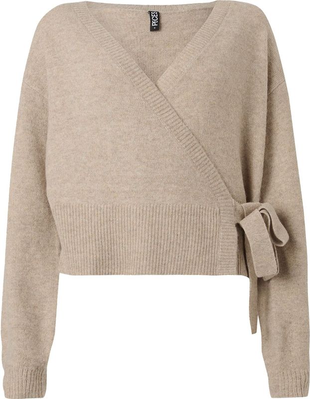 Pcmalou - Wikkel Gebreid Vest - V-hals - Lange Mouwen - Regular Fit