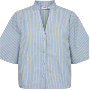 NÜMPH Blouse 'Numelanie'  lichtblauw / geel