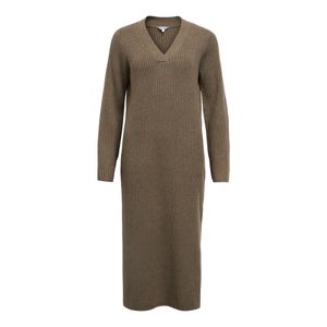 OBJECT Gebreide jurk 'OBJELVA'  bruin gemêleerd