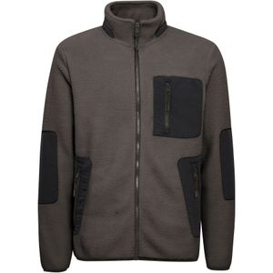 BLEND Fleece jas 'Bhlauke'  donkergrijs / zwart