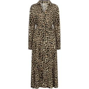 Soyaconcept - Flavia 2 - Jurk - Beige - Dierenprint - Lange Mouw
