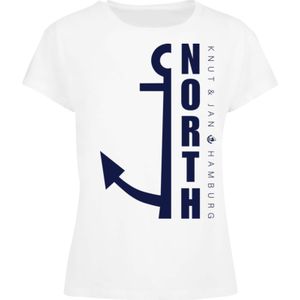 F4NT4STIC Shirt 'North Anker'  blauw / wit