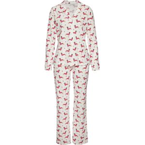 LASCANA Pyjama  gemengde kleuren / rood / wit