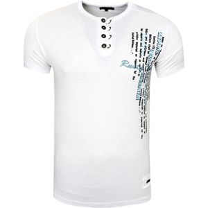 Olie-gewassen - T-shirt - Knoopsluiting