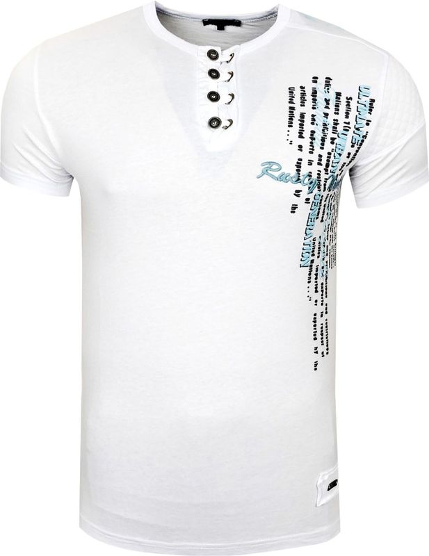 Olie-gewassen - T-shirt - Knoopsluiting