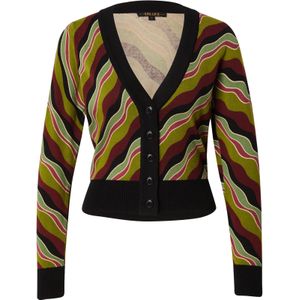 King Louie Gebreid vest 'Razzle'  groen / riet / bourgogne / zwart