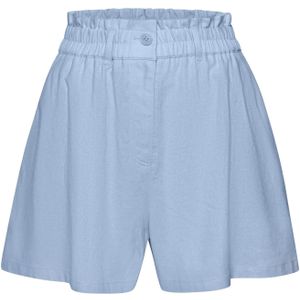 Korte Broeken - Blauw - Linnenmix - Luchtige Korte Broek Met Zakken