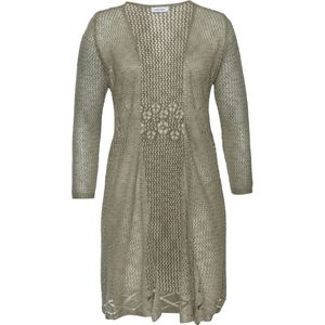 s.Oliver RED LABEL - Beachwear Vest - Kaki - Met Ajourpatroon - Lange Mouwen - Knielang