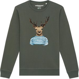 Watapparel Sweatshirt ' Hirsch '  kaki / gemengde kleuren