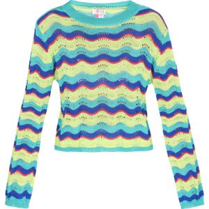 IZIA Trui  blauw / turquoise / lichtgroen / rood