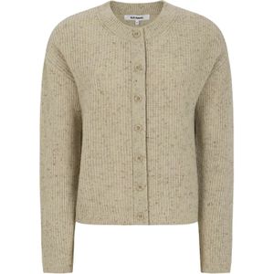 Soft Rebels Gebreid vest 'West'  beige / donkerbruin