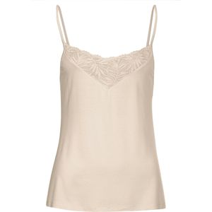 Spaghetti Top - Effen - Jersey - V-hals - Mouwloos - Kant