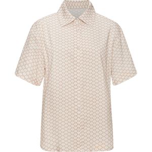 Lascana - Pyjama Top - Beige/Wit Gedessineerd - Met Chique All-over Print