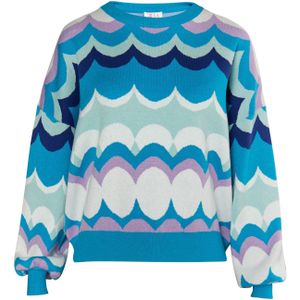 IZIA Trui  hemelsblauw / donkerblauw / mintgroen / wit