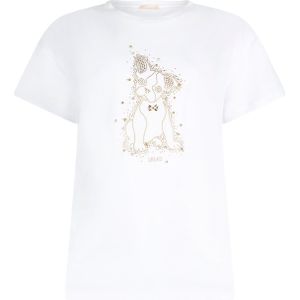 Liu Jo - Shirt - Goud/Wit - Mouwloos - Normale Pasvorm