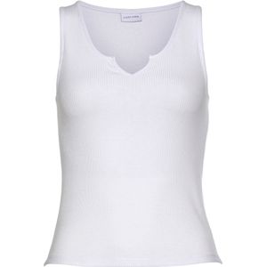 Basic - Tanktop - Wit - Aansluitend - Mouwloos - V-hals