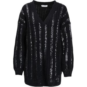 Influencer Trui  zwart / zilver