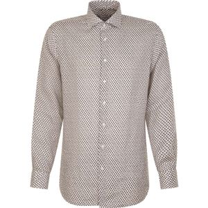 Donkergroen Overhemd - Regular Fit - Lange Mouwen - Kentkraag - Klein Patroon