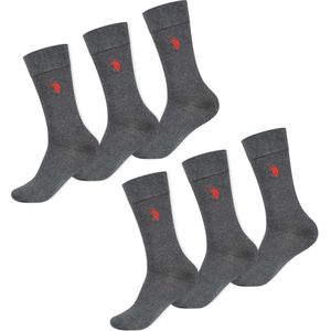 U.S. POLO ASSN. Sokken  grijs gemêleerd / donkerrood