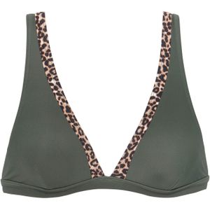 Look - Dierenprint - Bikinitopje - Olijf/Luipaard - Zonder Beugels