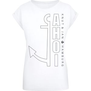 F4NT4STIC Shirt 'Ahoi Anker Outlines Knut & Jan Hamburg'  zwart / wit
