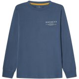 Hackett Londonvoor jongens. HK5000005 Landschap T-shirt blauw (2años= 92cm), Casual, Katoen, Lange mouwen, kinderkleding