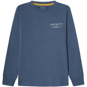 Hackett Londonvoor jongens. HK5000005 Landschap T-shirt blauw (2años= 92cm), Casual, Katoen, Lange mouwen, kinderkleding