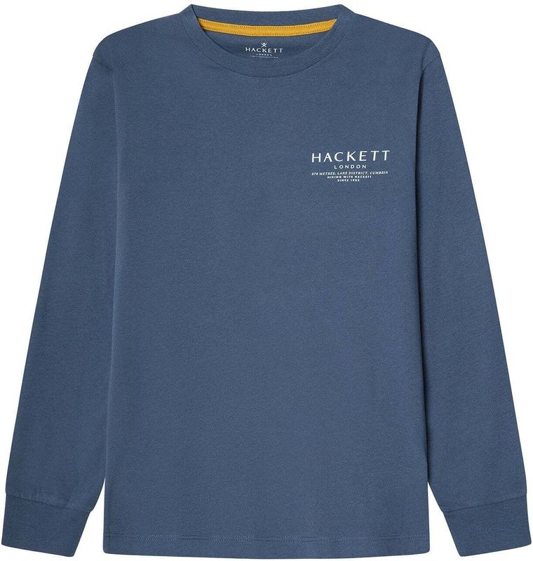 Hackett Londonvoor jongens. HK5000005 Landschap T-shirt blauw (2años= 92cm), Casual, Katoen, Lange mouwen, kinderkleding