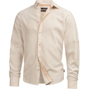 INDICODE JEANS Overhemd 'Theon'  beige / wit