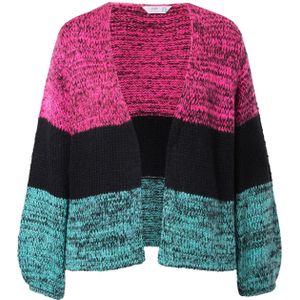 Angel of Style Gebreid vest  blauw gemêleerd / roze gemêleerd / zwart