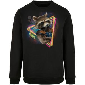 F4NT4STIC Sweatshirt 'Marvel Guardians of the Galaxy Neon Rocket'  gemengde kleuren / zwart