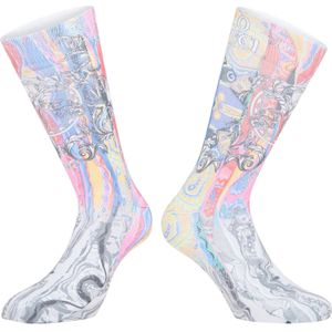 Carlo Colucci Sokken 'Derdouri'  blauw / lichtroze / zwart