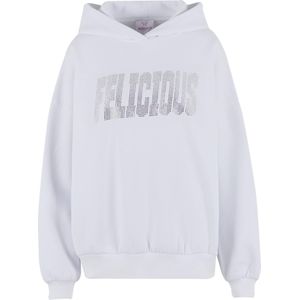 Felicious Sweatshirt 'Rhinestones'  zilver / wit