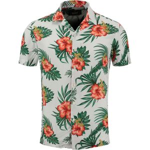 Overhemd - Bloemenprint - Viscose - Regular Fit - Knoopsluiting