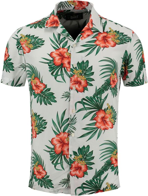 Overhemd - Bloemenprint - Viscose - Regular Fit - Knoopsluiting