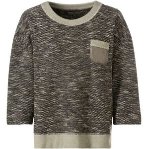 heine Trui  basaltgrijs / kaki / olijfgroen / wit