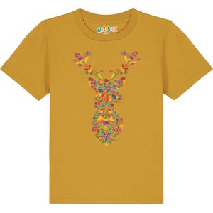watabout.kids Shirt 'Floral Deer'  blauw / oker / groen / rood