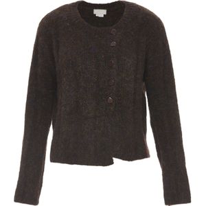 Jalene Gebreid vest  donkerbruin