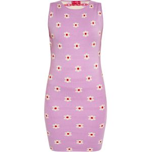 swirly Gebreide jurk  pruim / rood / wolwit