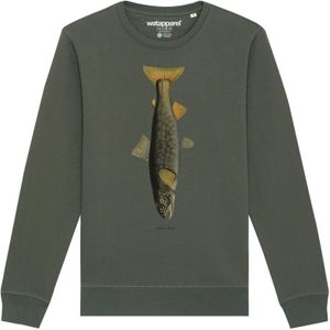 Watapparel Sweatshirt 'Forelle'  safraan / olijfgroen / donkergroen / zwart