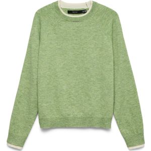 VERO MODA Trui 'VMWONDERFUL'  lichtgroen / natuurwit
