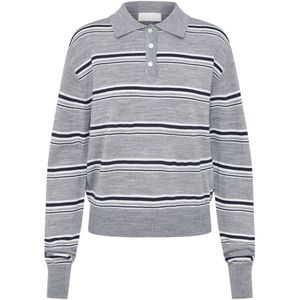 LeGer by Lena Gercke - Trui 'Lilith' - Marine / Grijs / Wit - Gebreide Trui