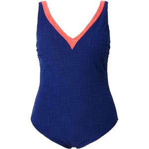 Ulla Popken Badpak 'Alice'  donkerblauw / zalm roze