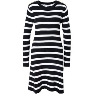 VILA Gebreide jurk  zwart / wit