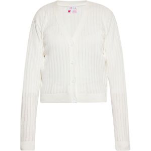 IZIA Gebreid vest  wolwit