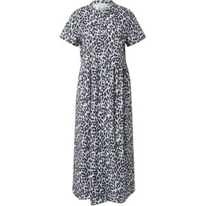Lollys Laundry Jurk 'Aliya'  lichtgrijs / zwart / wit